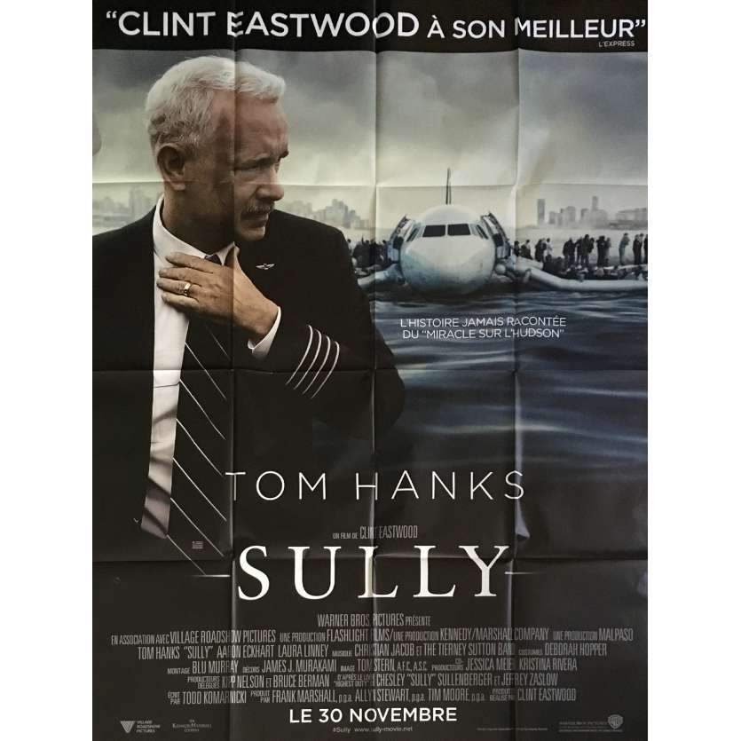 SULLY Affiche de film 120x160 cm - 2016 - Tom Hanks, Clint Eastwood