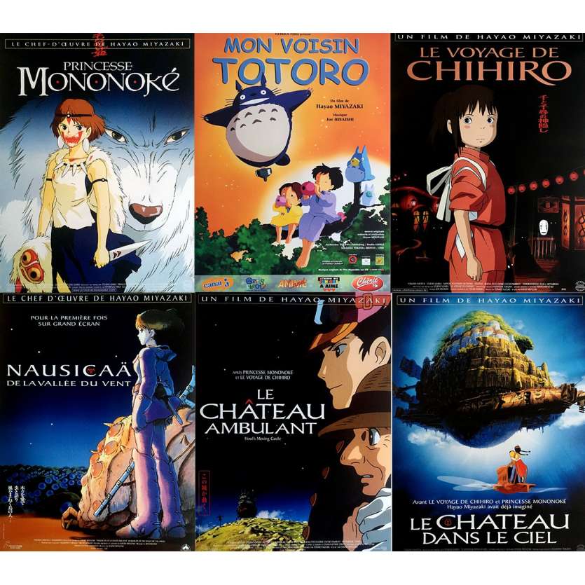 Lot d'affiches de de cinéma de Miyazaki / Studio Ghibli