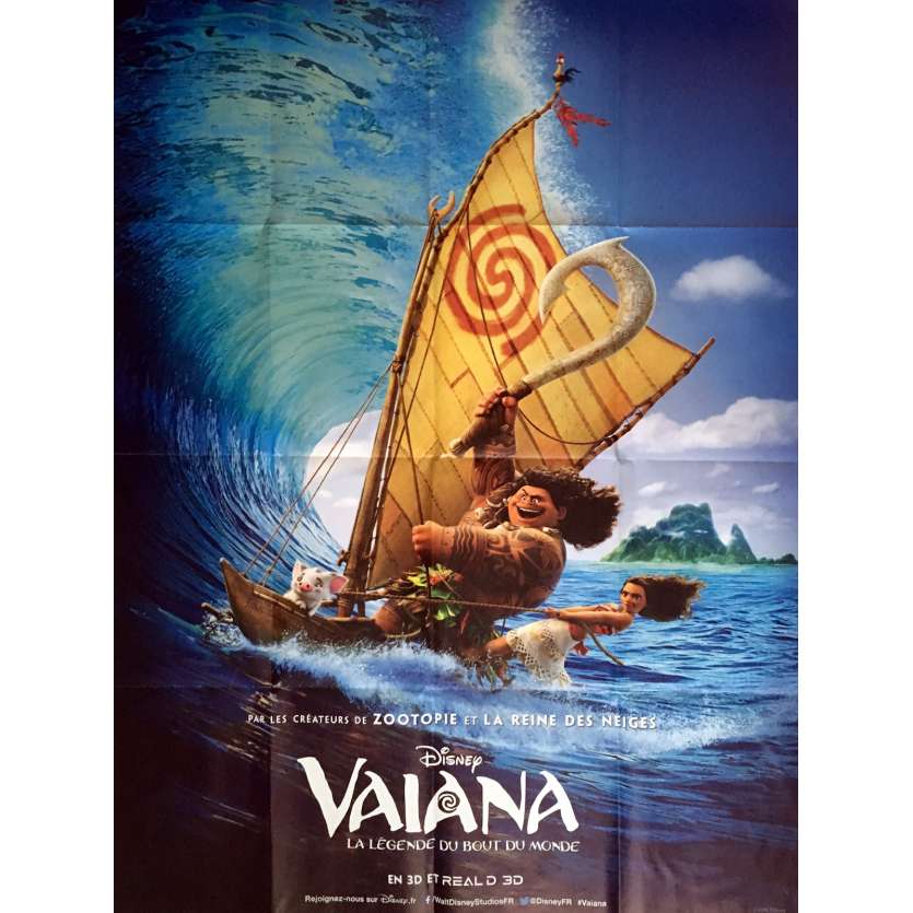 VAIANA Affiche de film 120x160 cm - 2016 - Dwayne Johnson, Disney