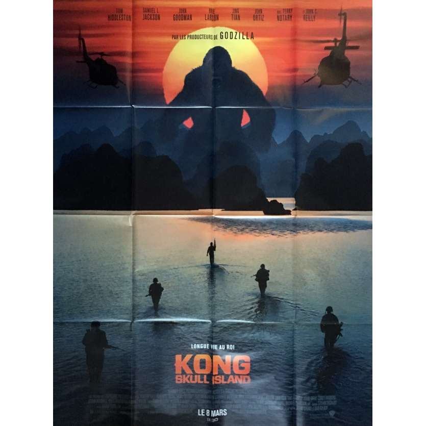 KONG SKULL ISLAND Affiche de film 120x160 cm - 2017 - Samuel L. Jackson, Jordan Vogt-Roberts