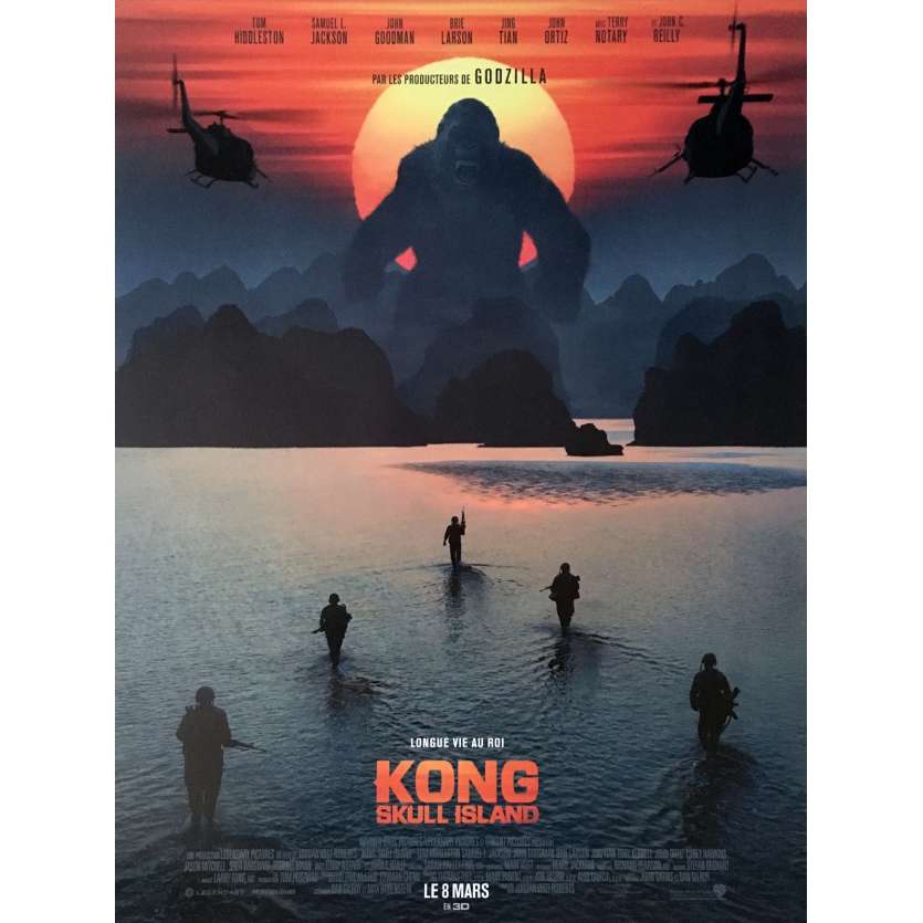 KONG SKULL ISLAND Affiche de film 40x60 cm - 2017 - Samuel L. Jackson, Jordan Vogt-Roberts