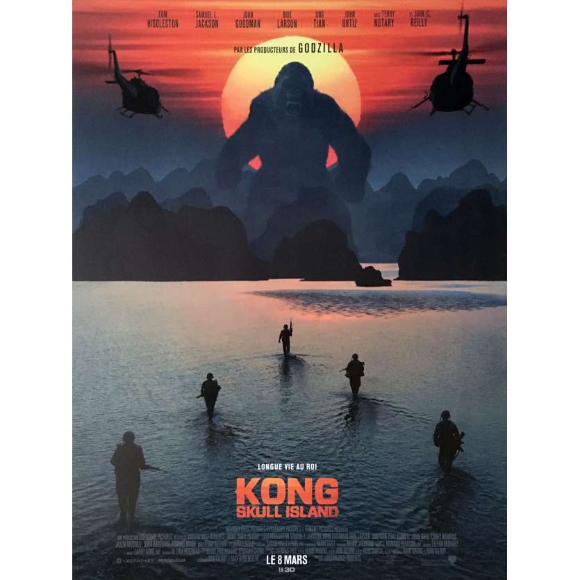 KONG SKULL ISLAND Movie Poster 15x21 in. - 2017 - Jordan Vogt-Roberts, Samuel L. Jackson