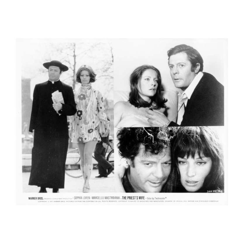 LA FEMME DU PRETRE Photo de presse N24 20x25 cm - 1970 - Marcello Mastroianni, Sophia Loren, Dino Risi