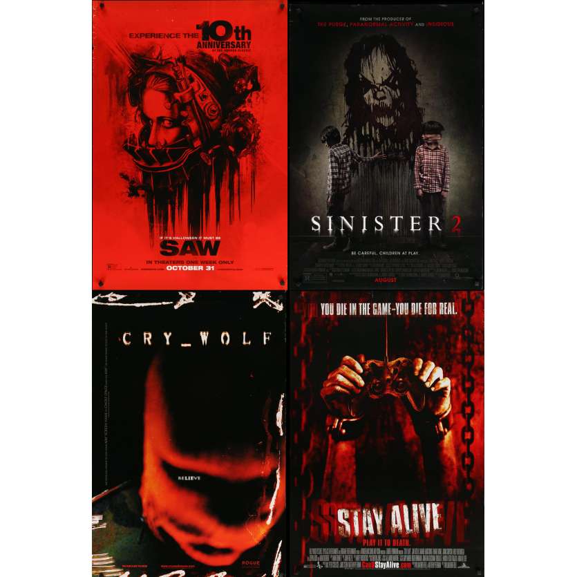 HORREUR 2 - Lot de 4 affiches Cinéma Américaines Originales - Saw, Sinister