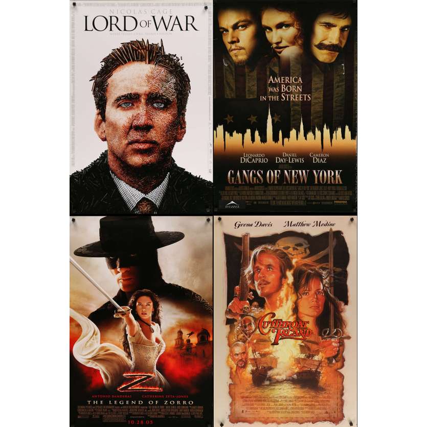 AVENTURES 1 - Lot de 4 affiches Cinéma Américaines Originales - Lord of War, Gangs of NY