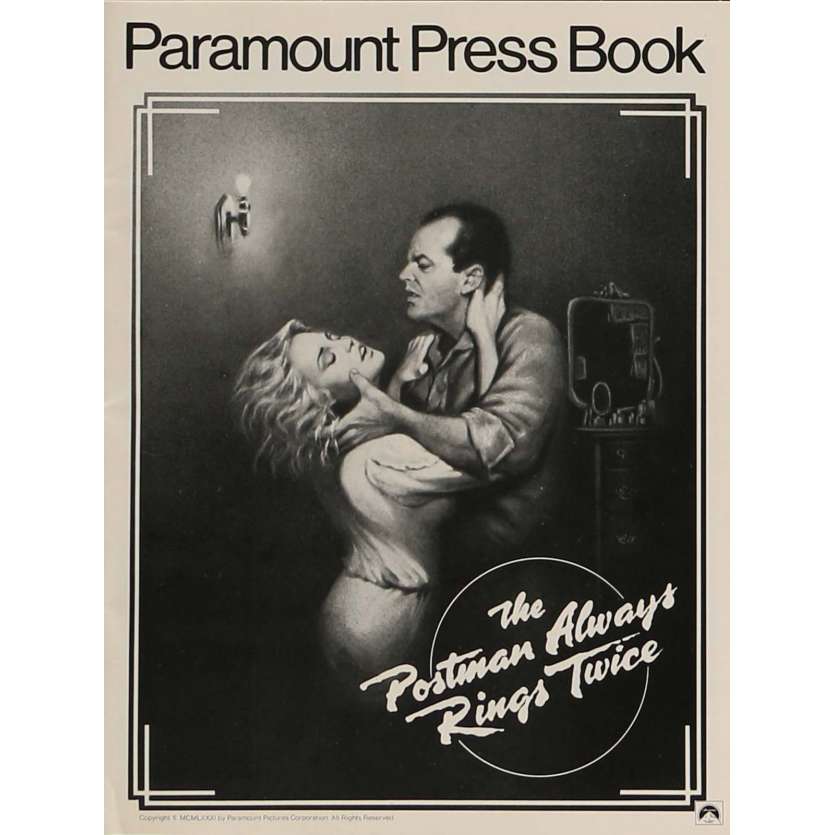 POSTMAN ALWAYS RINGS TWICE Pressbook 9x12 in. - 1981 - Bob Rafelson, Jack Nicholson