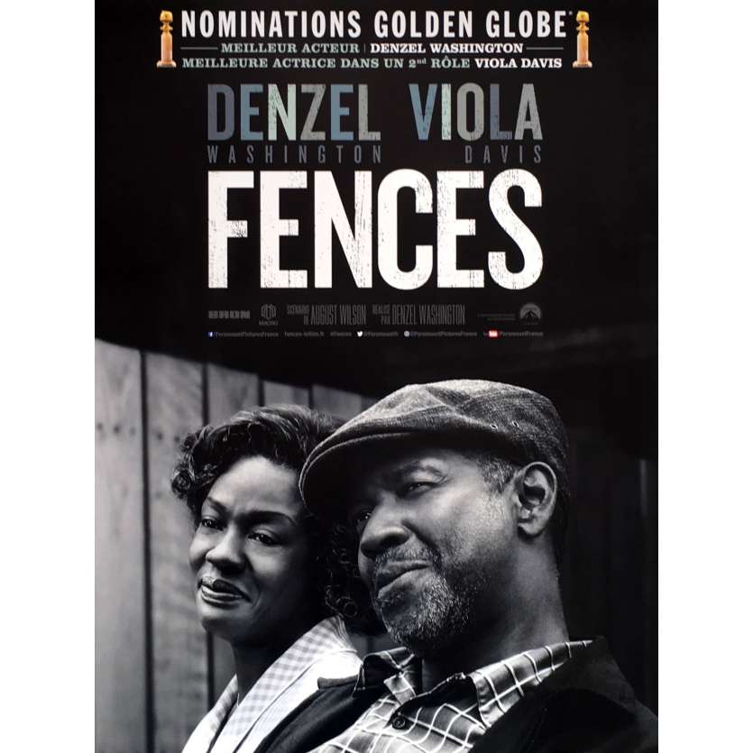 FENCES Movie Poster 15x21 in. - Oscars 2017 - Denzel Washington, Viola Davis