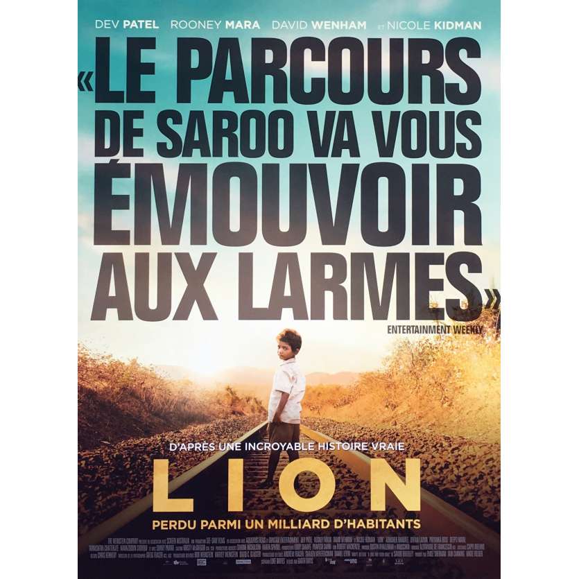 LION Affiche de film 40x60 cm - Oscars Style C 2017 - Dev Patel, Garth Davis