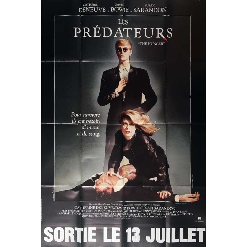 LES PREDATEURS Affiche de film  120x160 cm - 1983 - David Bowie, Tony Scott