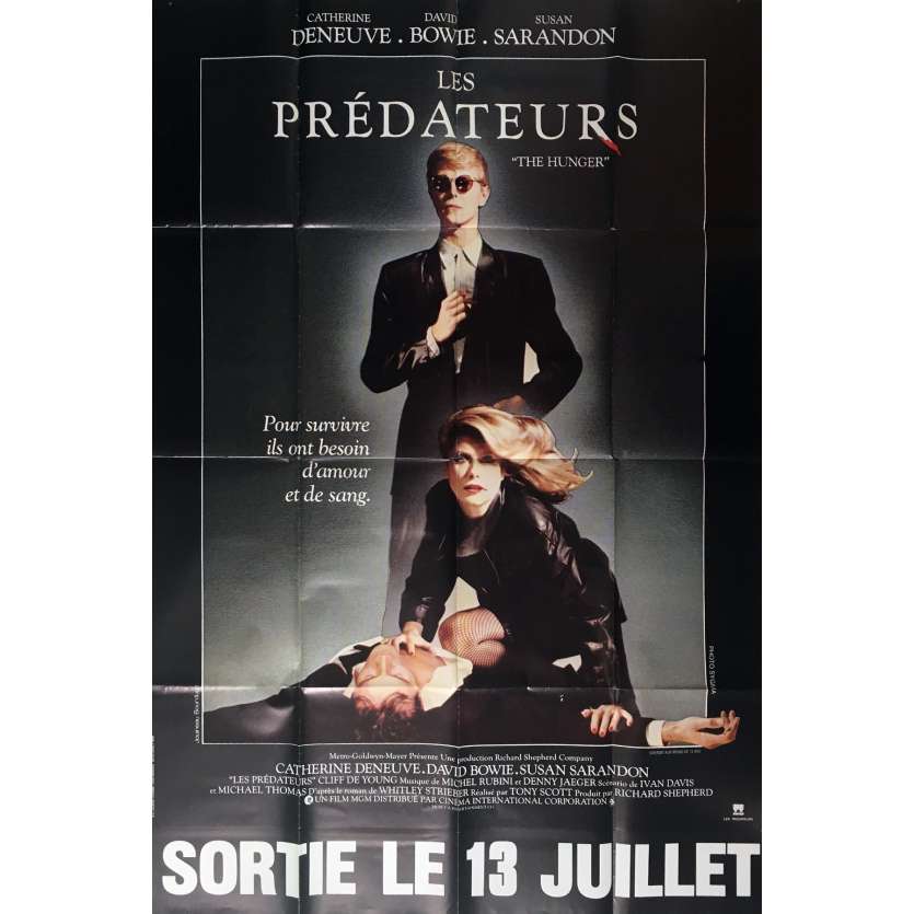 LES PREDATEURS Affiche de film 120x160 cm - 1983 - David Bowie, Tony Scott