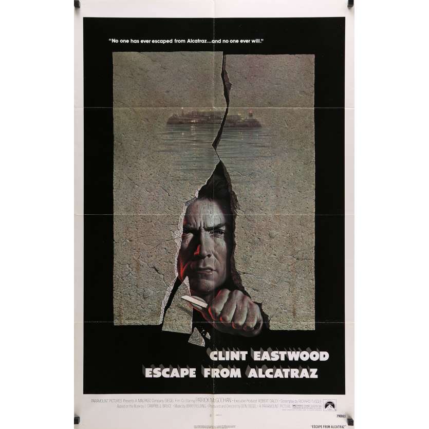 ESCAPE FROM ALCATRAZ Movie Poster 29x41 in.  -  1979 - Don Siegel, Clint Eastwood