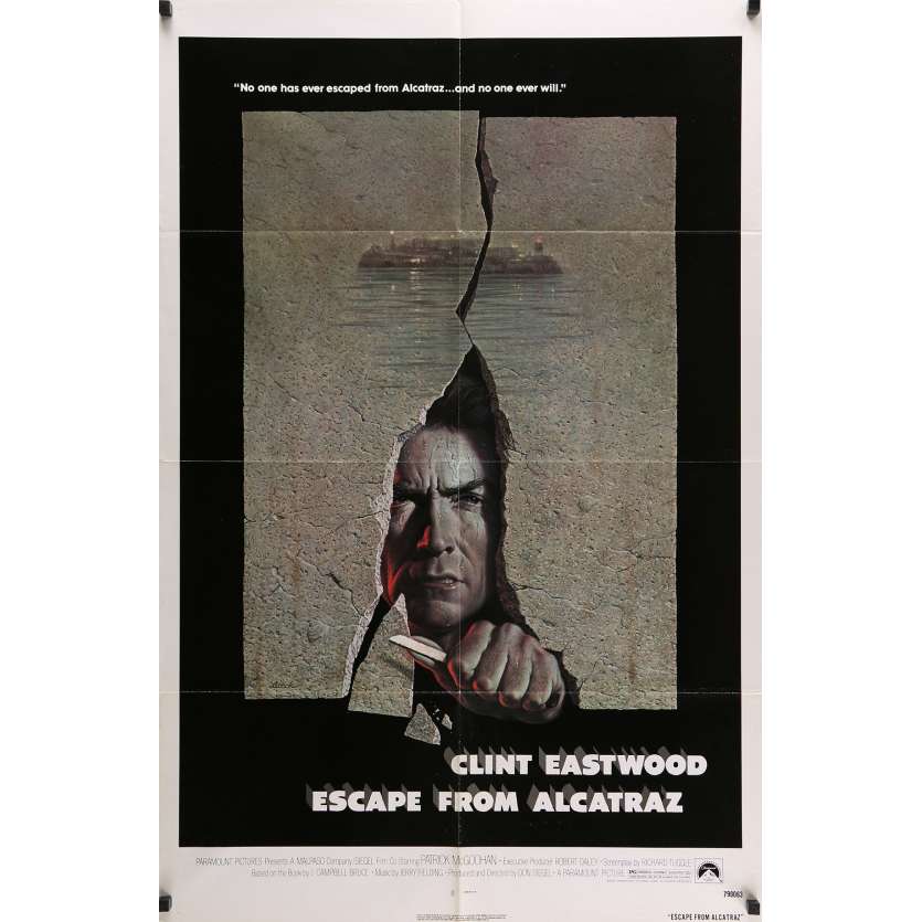 L'EVADE D'ALCATRAZ Affiche de film 69x104 cm - 1979 - Clint Eastwood, Don Siegel