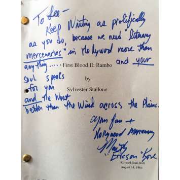 RAMBO II Signed Movie Script - 1984 - Martin Kove RAMBO II Signed Movie Script - 1984 - Martin Kove