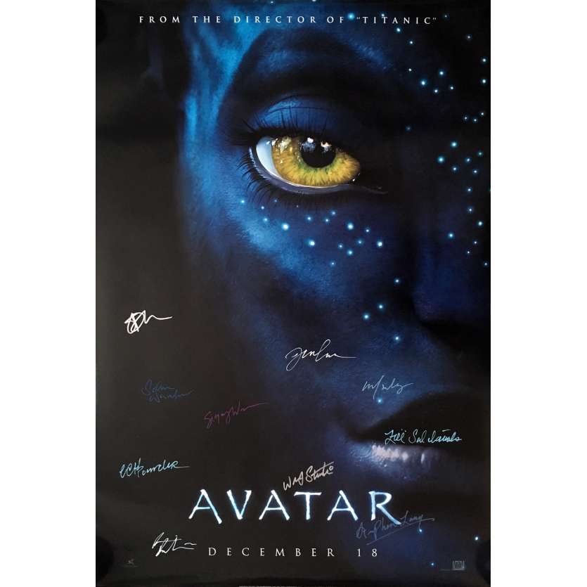 AVATAR Affiche de film 69x104 cm - 2009 - Sam Worthington, James Cameron