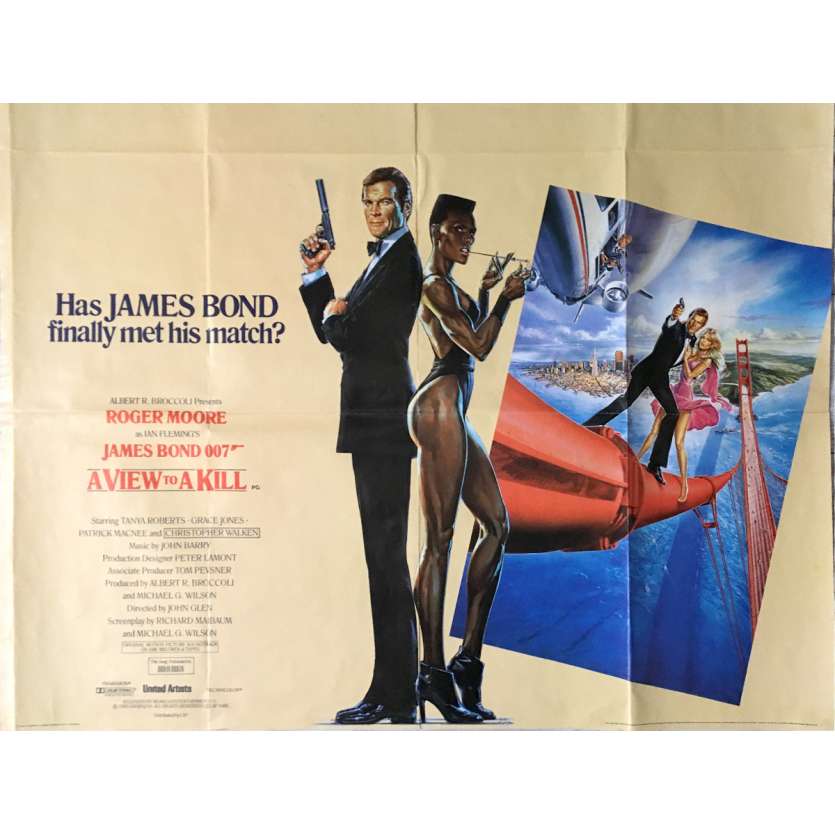 A VIEW TO A KILL Movie Poster 30x40 in.  -  1985 - John Glen, Roger Moore