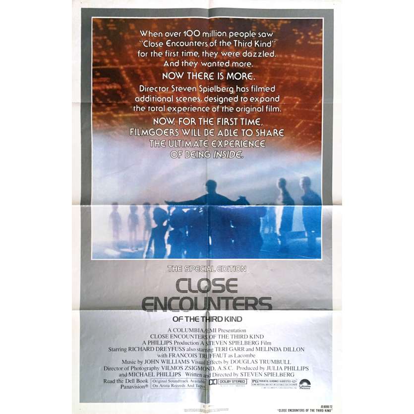 CLOSE ENCOUNTERS OF THE THIRD KIND Movie Poster 27x41 in. - R1980 - Steven Spielberg, Richard Dreyfuss