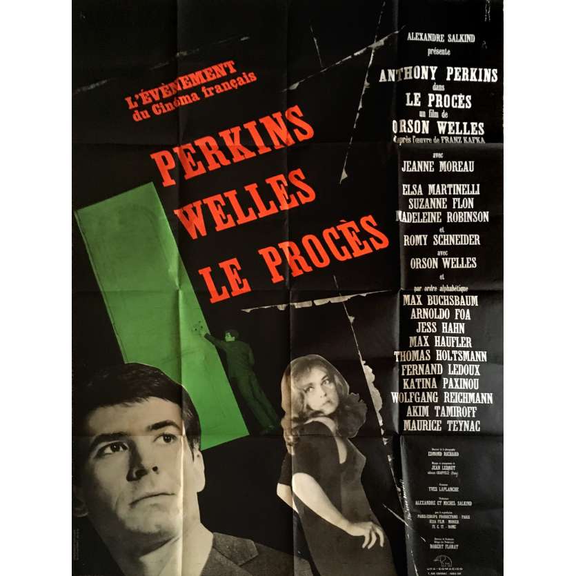LE PROCES Affiche de film 120x160 cm - R2015 - Jeanne Moreau, Orson Welles
