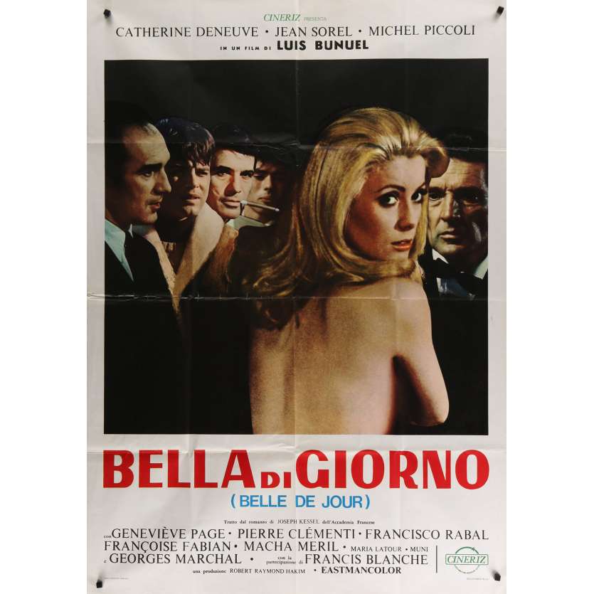 BELLE DE JOUR Italian Movie Poster 39x55- 1970 - Luis Bunuel, Catherine Deneuve