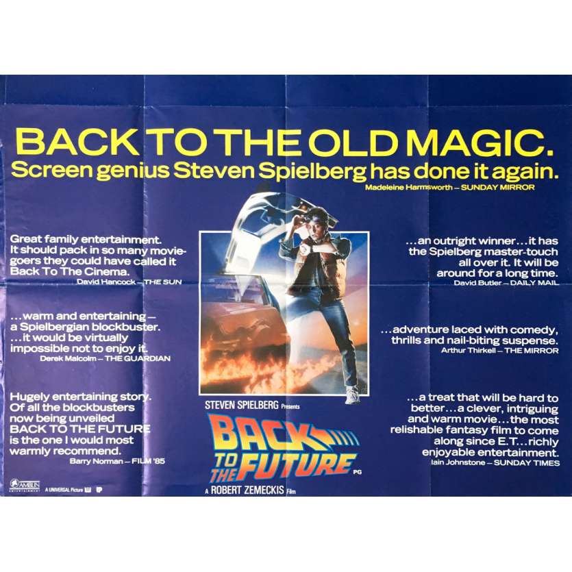BACK TO THE FUTURE British Quad Reviews Movie Poster - 1985 - Robert Zemeckis