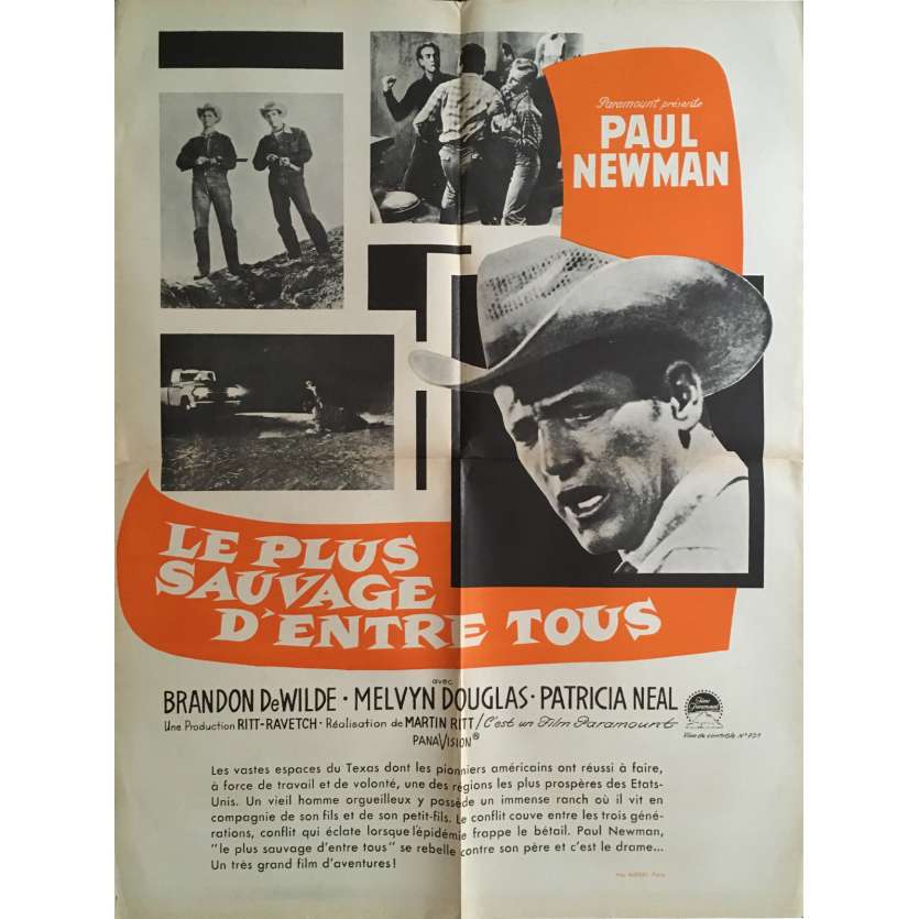 LE PLUS SAUVAGE D'ENTRE TOUS Affiche de film 60x80 cm - 1963 - Paul Newman, Martin Ritt