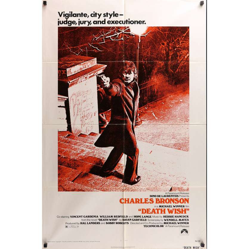 DEATH WISH Movie Poster 27x40 in. - 1974 - Michael Winner, Charles Bronson