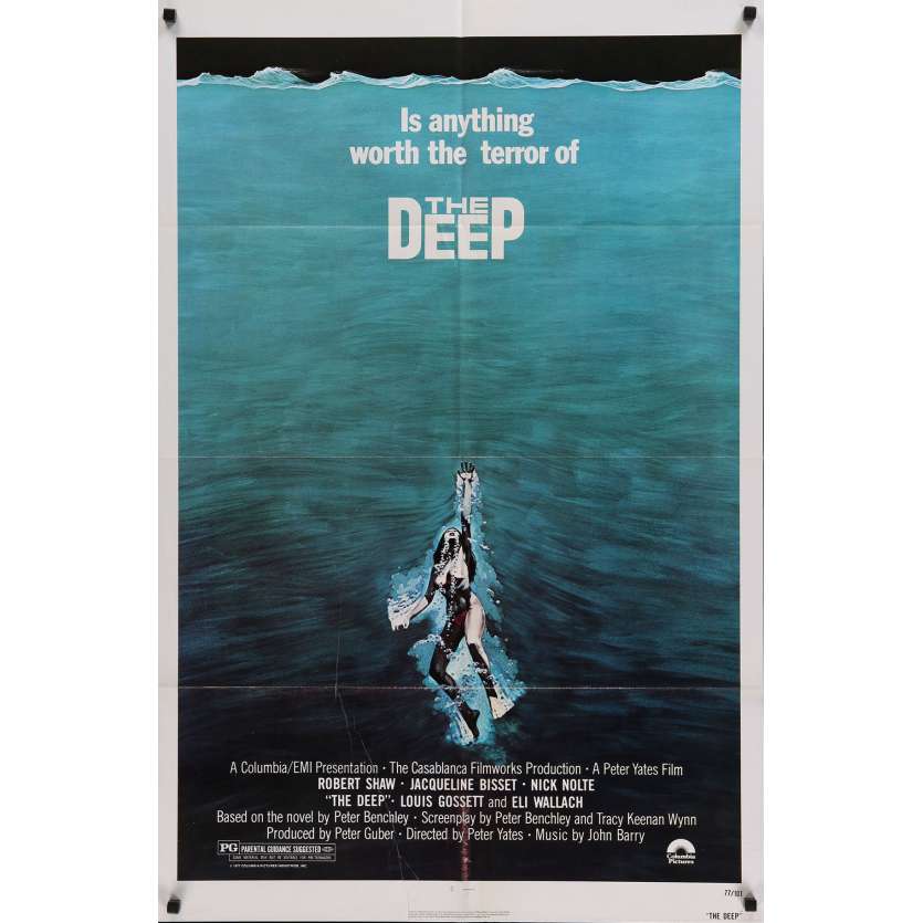 THE DEEP Movie Poster 27x40 in. - 1977 - Peter Yates, Jaqueline Bisset