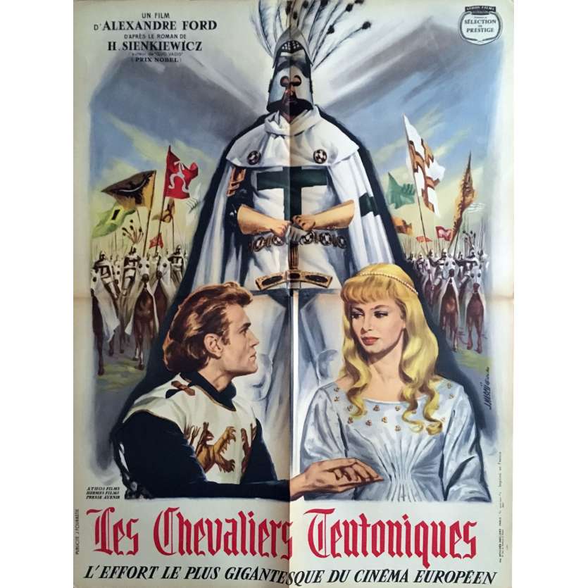 LES CHEVALIERS TEUTONIQUES Affiche de film 60x80 cm - 1960 - Urszula Modrzynska, Aleksander Ford