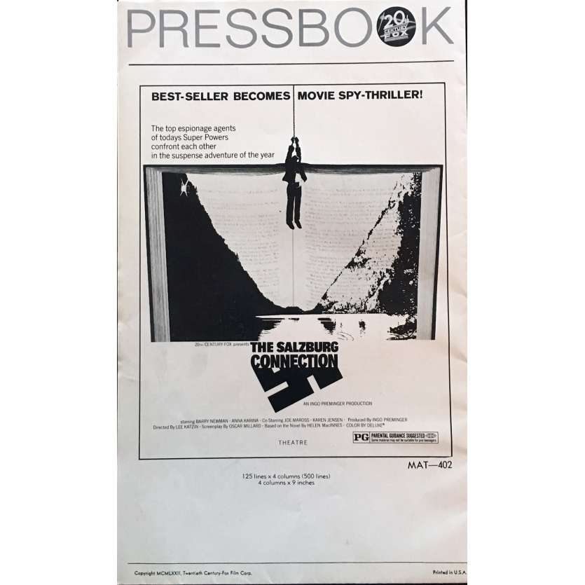 NOTRE AGENT A SALZBURG Dossier de presse 20x30 cm - 1972 - Barry Newman, Lee H. Katzin