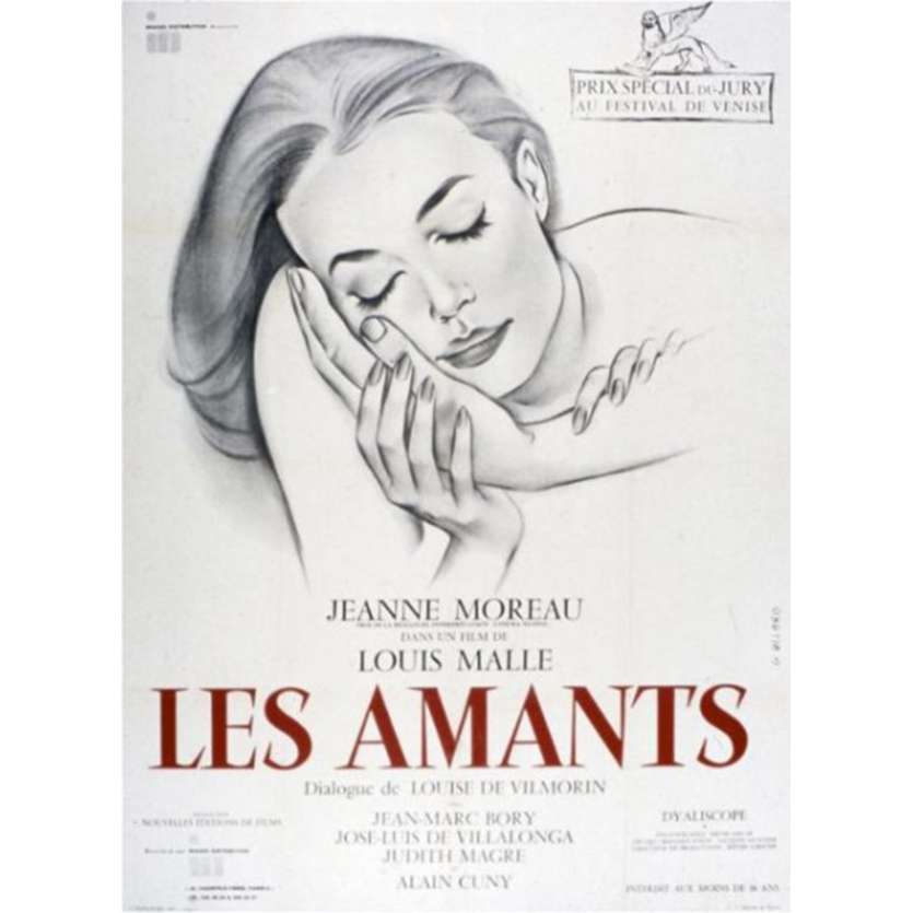 AMANTS Affiche 120x160 FR '58 Jeanne Moreau, Louis Malle