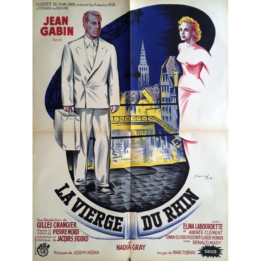 LA VIERGE DU RHIN Affiche de film 60x80 - 1953 - Jean Gabin, Gilles Grangier