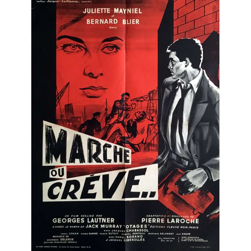 WALK OR DIE Movie Poster 23x32 in.  -  1960 - Georges Lautner, Bernard Blier
