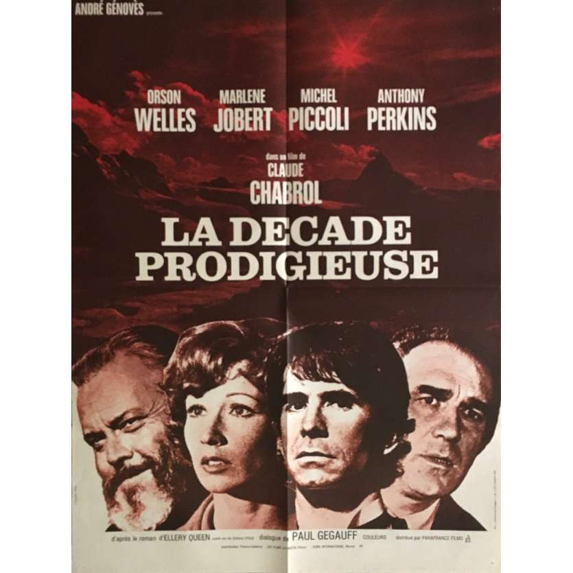 LA DECADE PRODIGIEUSE Affiche de film 60x80 cm - 1971 - Anthony Perkins, Claude Chabrol