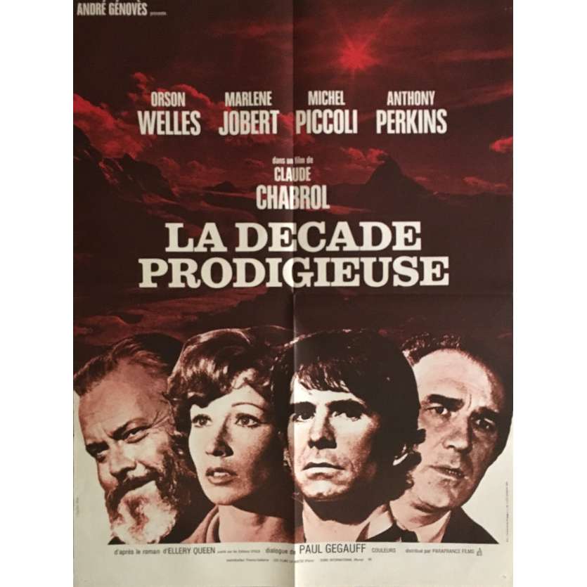 TEN DAYS WONDER Movie Poster 23x32 in.  -  1971 - Claude Chabrol, Anthony Perkins