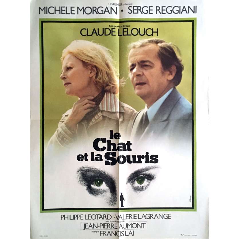 LE CHAT ET LA SOURIS Affiche de film 60x80 cm - 1975 - Michèle Morgan, Claude Lelouch