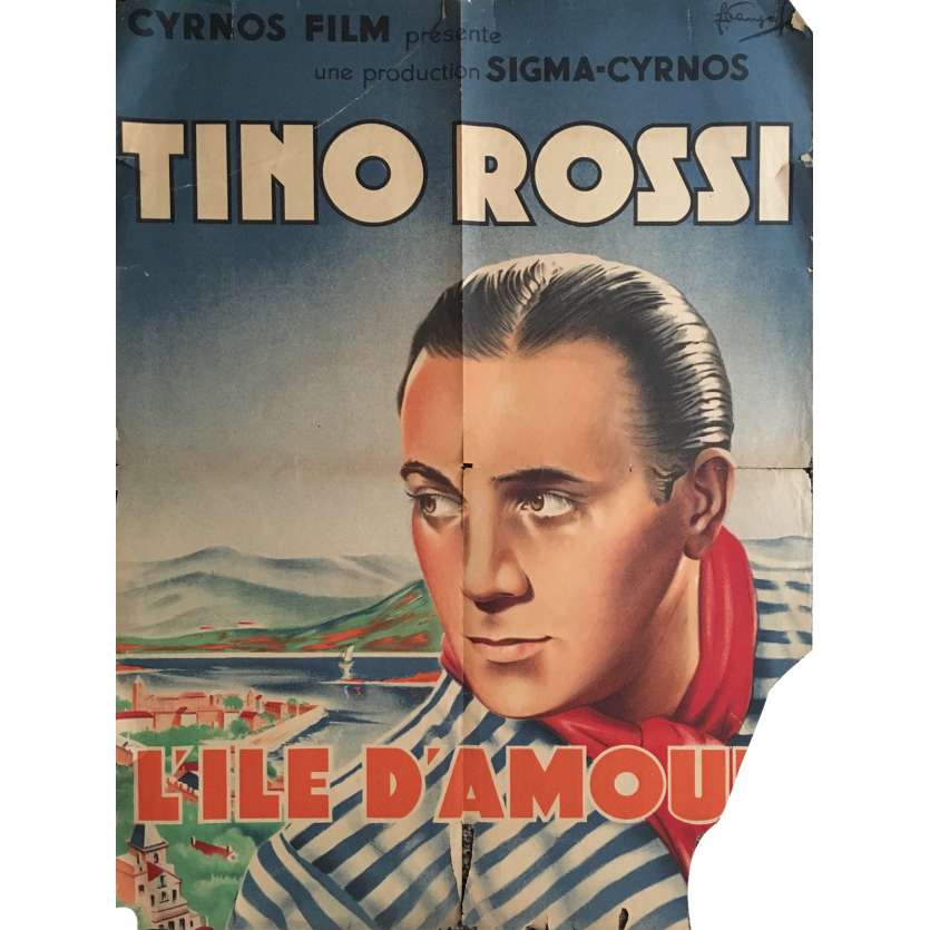 L'ILE D'AMOUR Movie Poster 23x32 in.  -  1944 - Maurice Cam, Tino Rossi