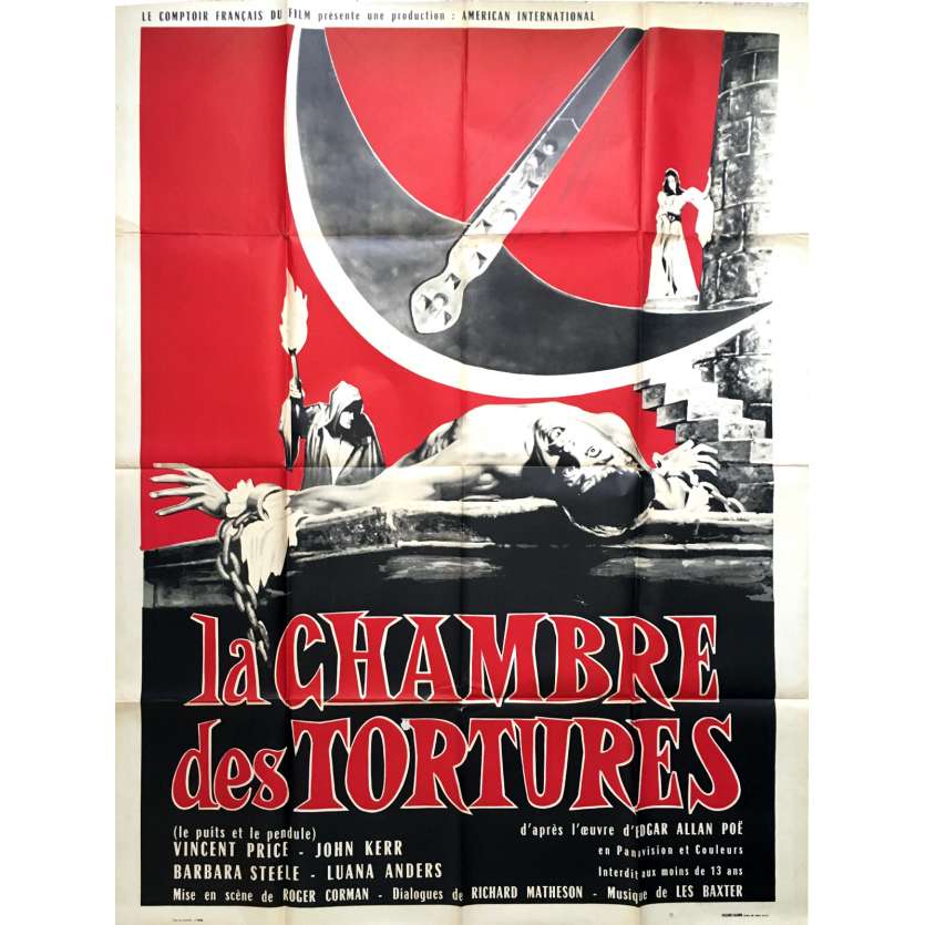 THE PIT AND THE PENDULUM French Movie Poster 47x63 - 1961 - Roger Corman, Vincent Price