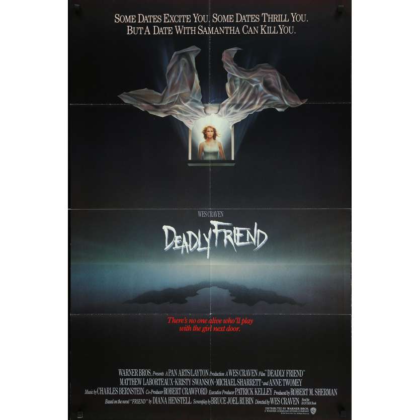DEADLY FRIEND Movie Poster 27x40 in. - 1986 - Wes Craven, Matthew Labyorteaux