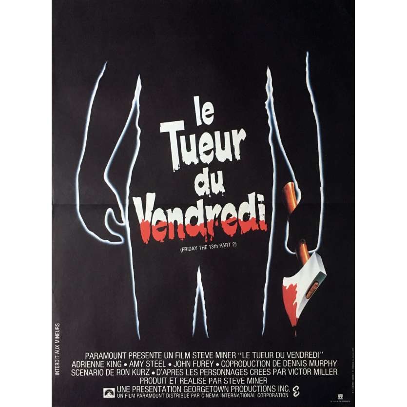 VENDREDI 13 : LE TUEUR DU VENDREDI Affiche de film 40x60 cm - 1981 - Betsy Palmer, Steve Miner