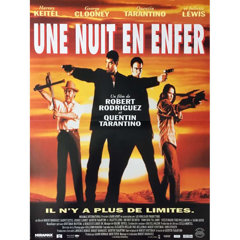 UNE NUIT EN ENFER Affiche de film 40x60 cm - 1996 - George Clooney, Robert Rodriguez