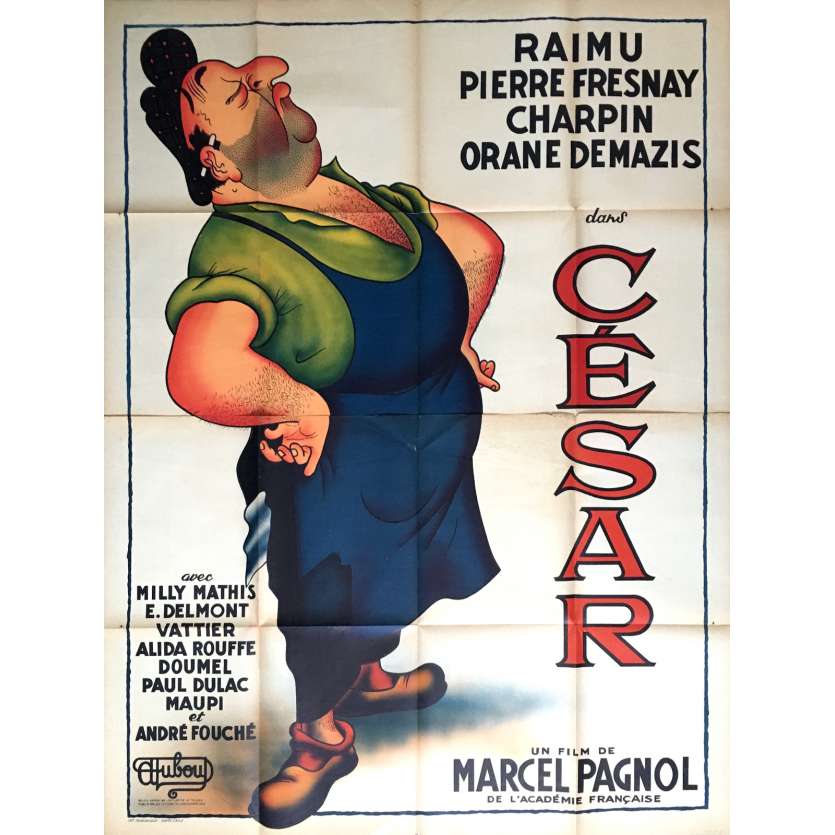 CESAR Affiche de film 120x160 cm - 1936 - Dubout, Raimu, Fernandel, Pagnol