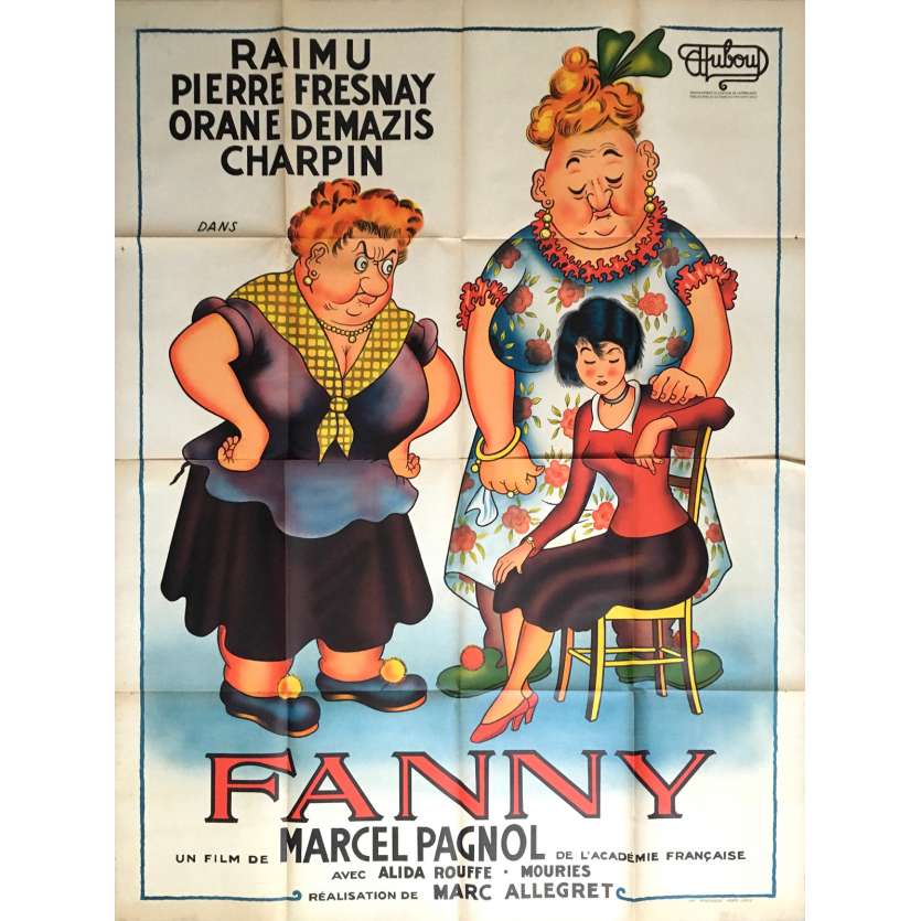 FANNY Affiche de film 120x160 cm - 1932 - Dubout, Raimu, Pagnol