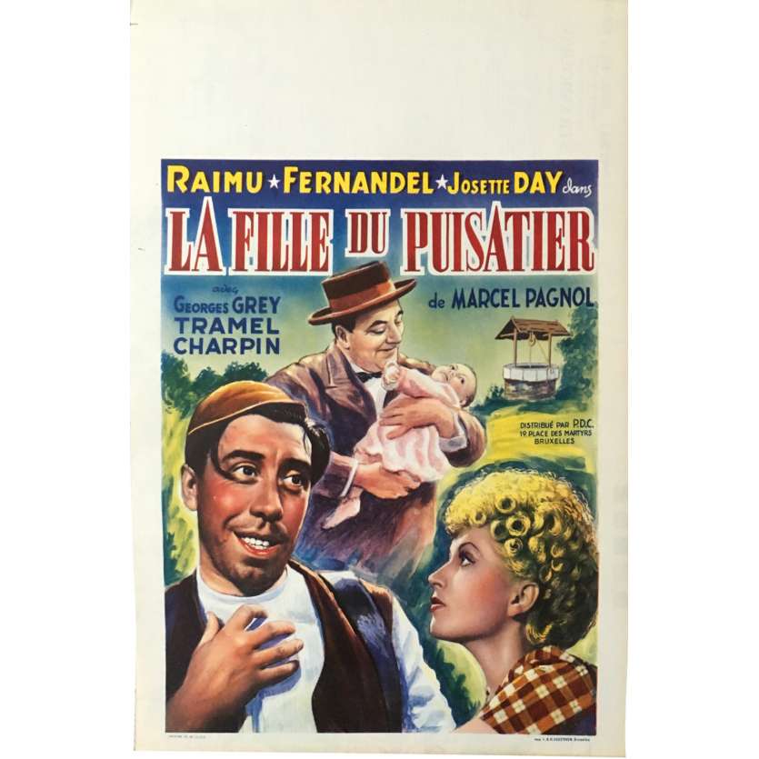 LA FILLE DU PUISATIER Affiche de film 28x43 cm - 1940 - Raimu, Fernandel, Marcel Pagnol