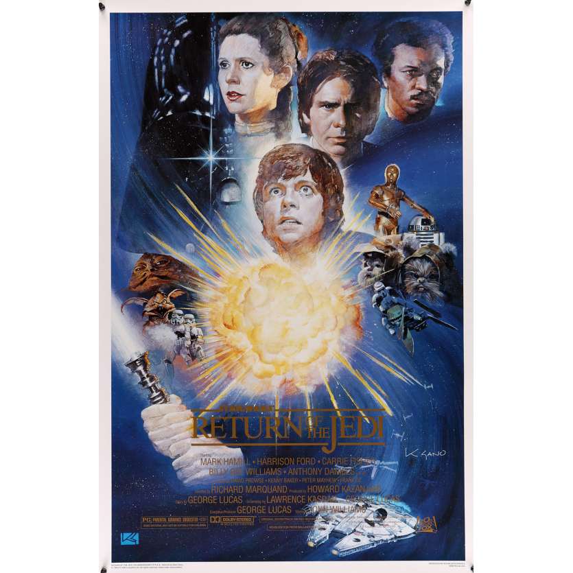 STAR WARS - LE RETOUR DU JEDI Affiche US Signée par Kazuhiko Sano - DS – 1995