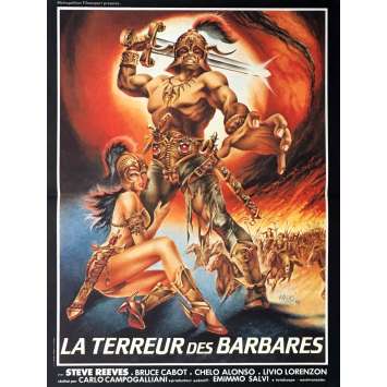 LA TERREUR DES BARBARES Affiche de film 40x60 cm - 1983 - Steve Reeves, Peplum