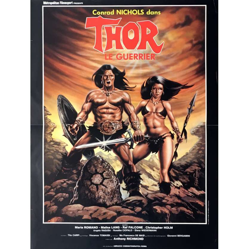 THOR THE CONQUEROR Movie Poster 15x21 in. - 1983 - Tonino Ricci, Bruno Minitti