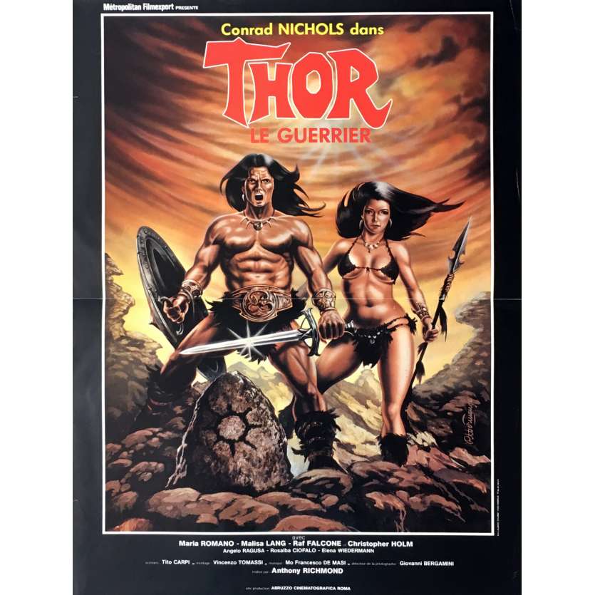 THOR THE CONQUEROR Movie Poster 15x21 in.  -  1983 - Tonino Ricci, Bruno Minitti