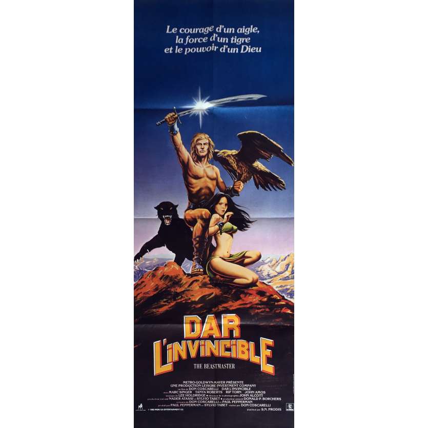 DAR L'INVICIBLE Affiche de film 60x160 cm - 1982 – Coscarelli, Heroic Fantasy