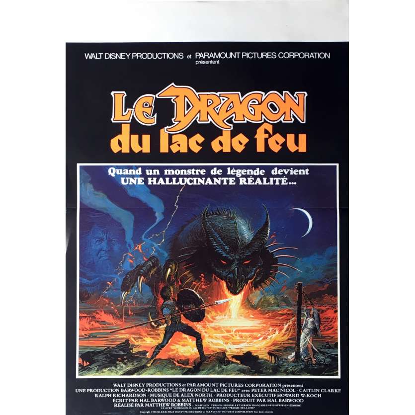 LE DRAGON DU LAC DE FEU Affiche de film 40x60 cm - 1981 – Disney