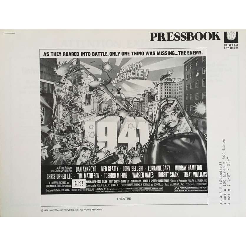 1941 Dossier de presse US - 1979 - John Belushi, Steven Spielberg -