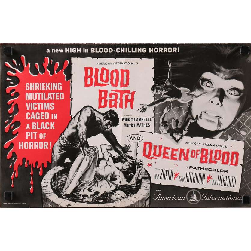 BLOOD BATH / QUEEN OF BLOOD Dossier de presse 28x43 cm - 4p 1966 - Curtis Harrington, Jack Hill